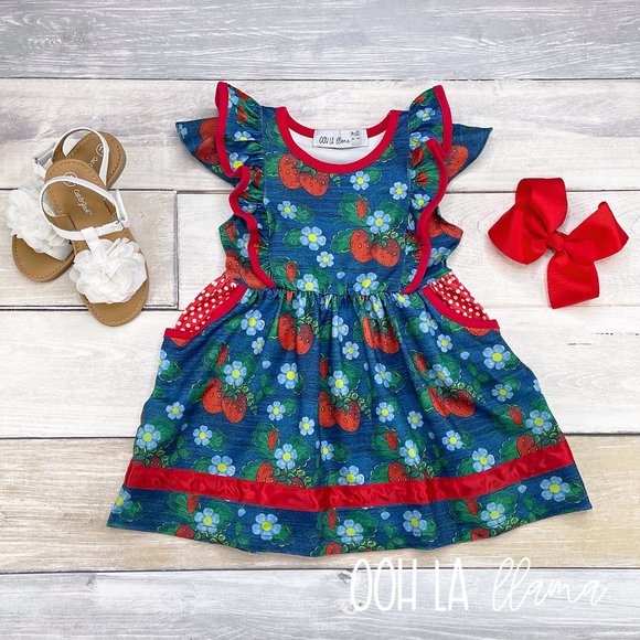 Ooh La LLama Other - Ooh La LLama Strawberry Fields Dress